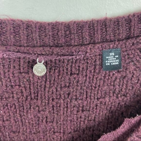 Anthropologie Knitted‎ and Knotted Knit Lace Burgundy Maroon Sweater Size XS Top - Picture 4 of 11